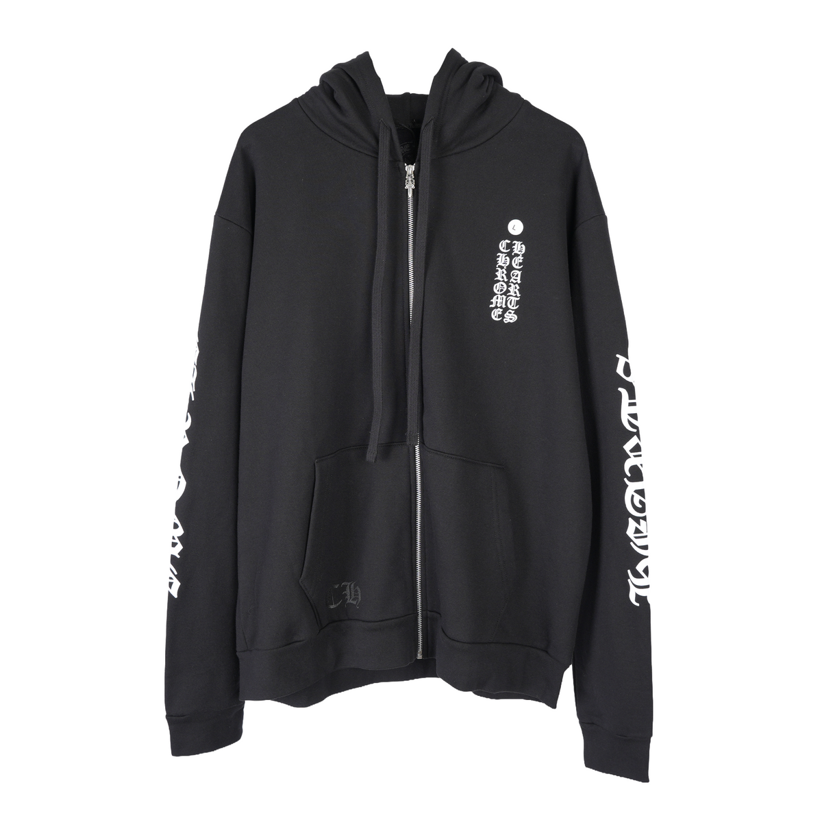 CHROME HEARTS SCROLL LOGO DAGGER ZIP UP HOODIE
