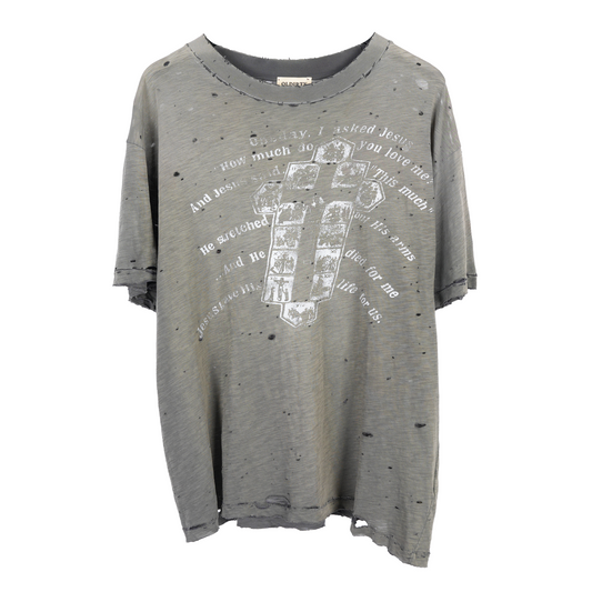 THRASHED OLDDIRTYY CROSS TEE