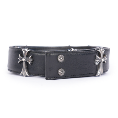 CHROME HEARTS CROSS STUDDED BELT STRAP SIZE 36