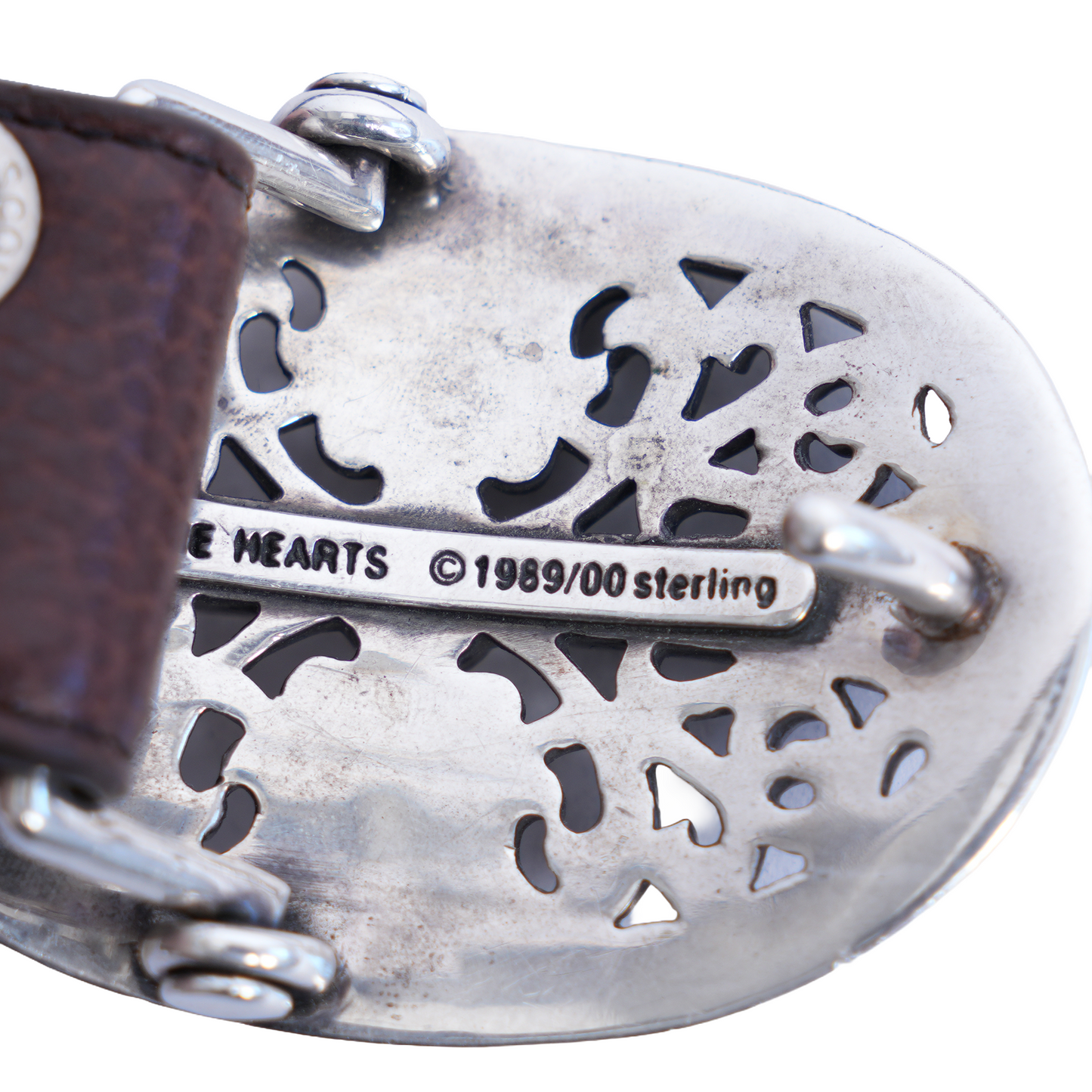 CHROME HEARTS OVAL BUCKLE WITH BROWN STRAP