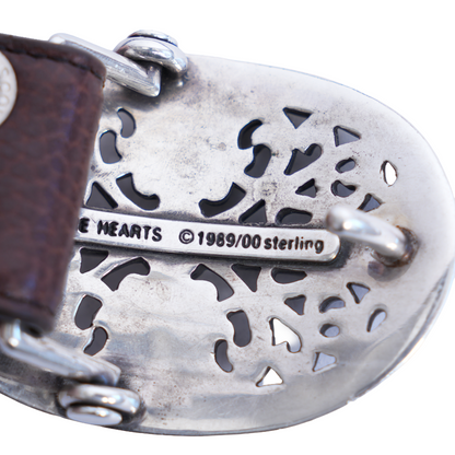 CHROME HEARTS OVAL BUCKLE WITH BROWN STRAP