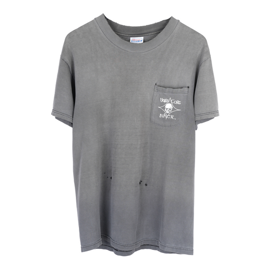 VINTAGE HARDCORE BIKER FADED POCKET TEE
