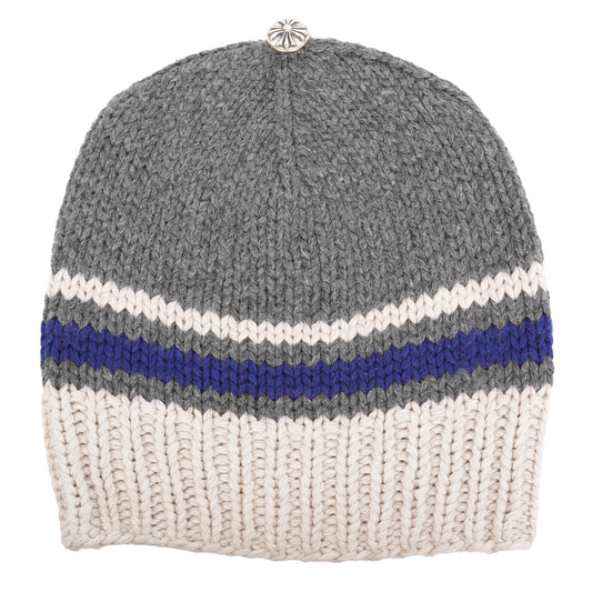 CHROME HEARTS WHITE PATCH STRIPED CASHMERE BEANIE