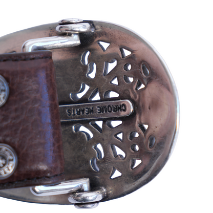 CHROME HEARTS OVAL BUCKLE WITH BROWN STRAP