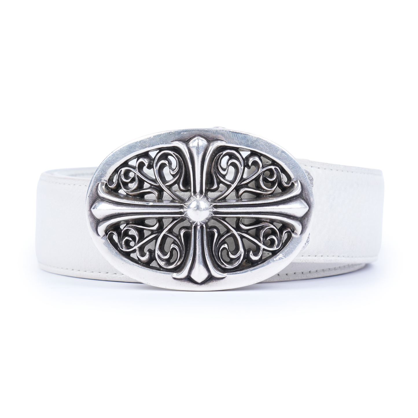 CHROME HEARTS WHITE OVAL BELT