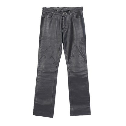 CHROME HEARTS FLEUR DE LIS LEATHER PANTS