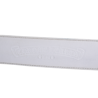 CHROME HEARTS WHITE OVAL BELT