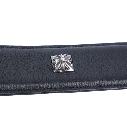 CHROME HEARTS CH LOGO BELT BLACK STUD STRAP