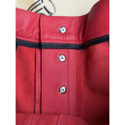 CHROME HEARTS RED LEATHER FLEUR SHORTS RARE