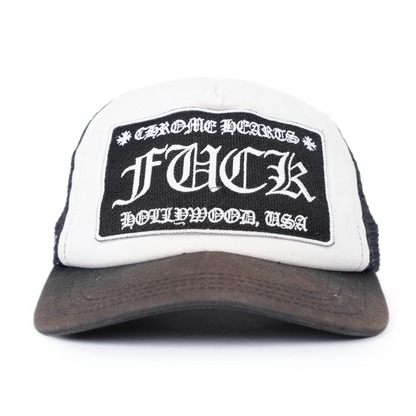 CHROME HEARTS SUNFADED 'FUCK' HOLLYWOOD TRUCKER HAT