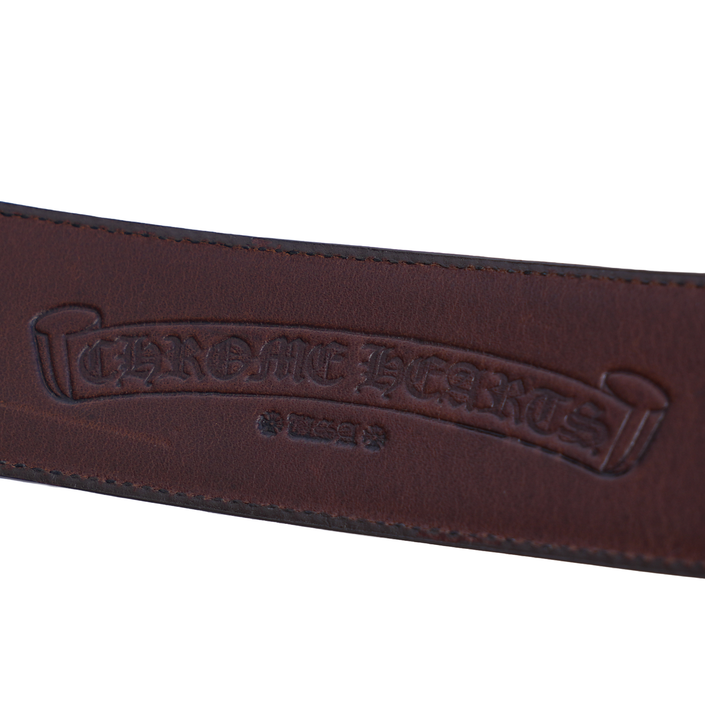 CHROME HEARTS OVAL BUCKLE WITH BROWN STRAP