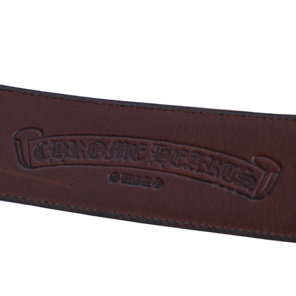 CHROME HEARTS OVAL BUCKLE WITH BROWN STRAP