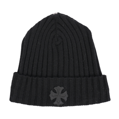 CHROME HEARTS BLACK PLUS CROSS PATCH BEANIE