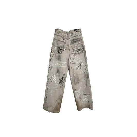 BALENCIAGA MUDSHOW SS23 GRAFITTI SKATER DENIM WHITE