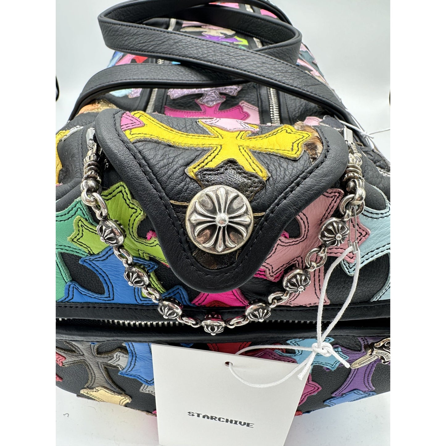 CHROME HEARTS MULTICOLOR CROSS DUFFLE BAG LARGE SIZE