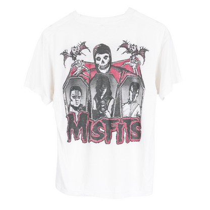 VINTAGE THRASHED WHITE MISFITS SKULL TEE