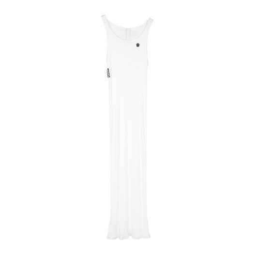 Chrome Hearts Womans White  SCRIPT Long White Dress