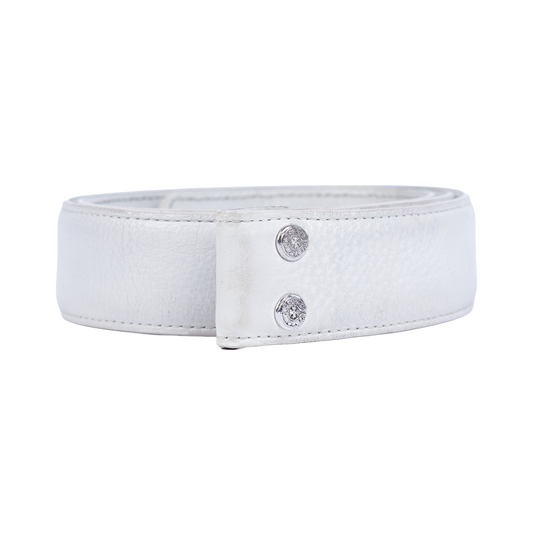 CHROME HEARTS WHITE LEATHER BELT STRAP