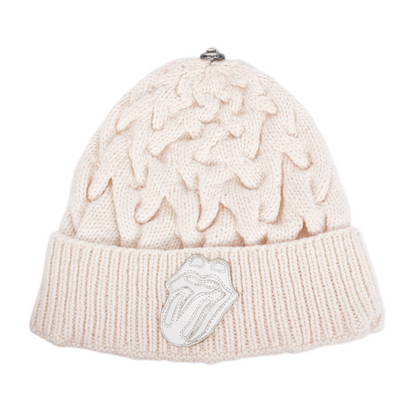 CHROME HEARTS WHITE ROLLING STONES PATCH BEANIE
