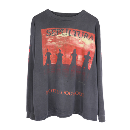 VINTAGE SEPULTURA FADED BLUE GRAPE LONG SLEEVE SHIRT