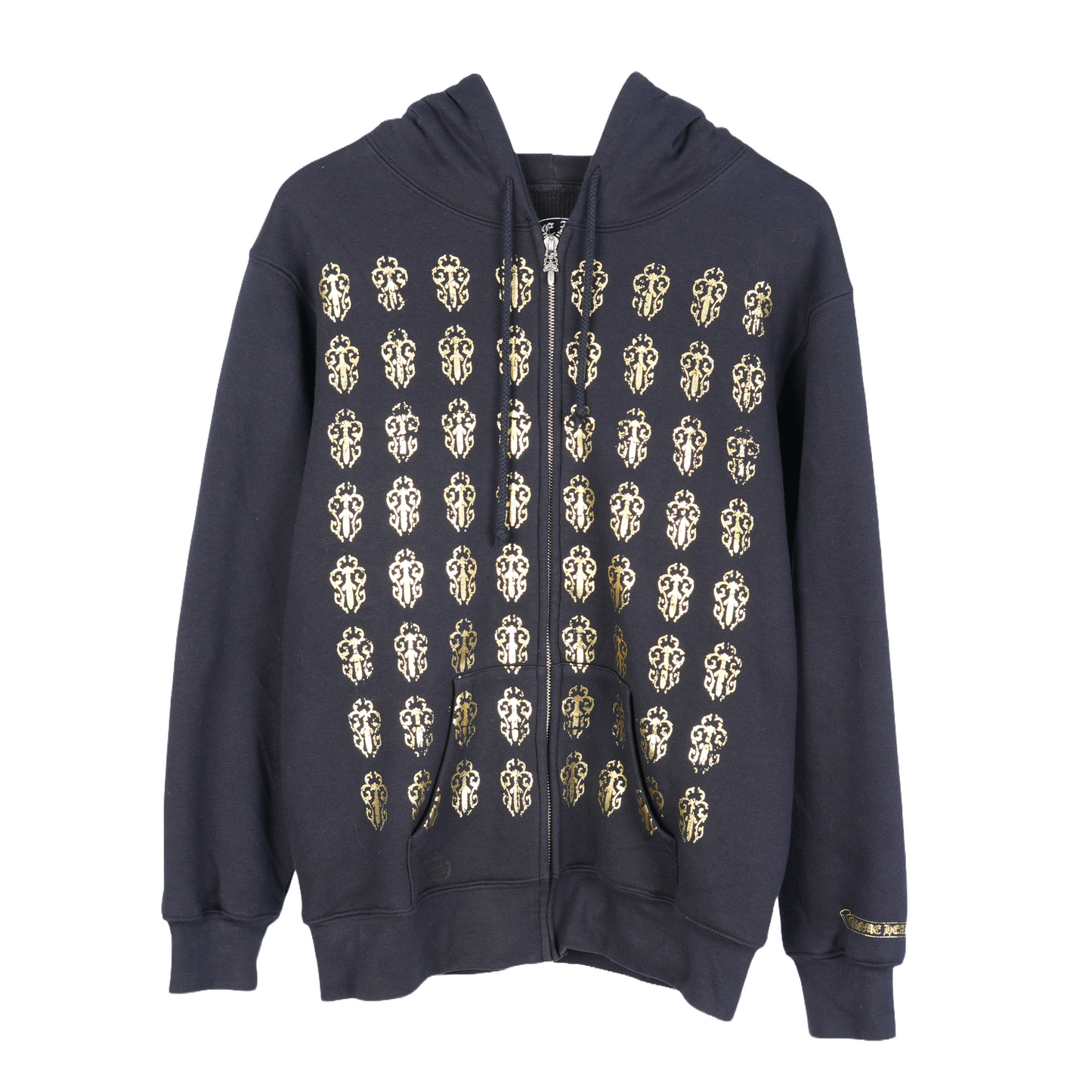 CHROME HEARTS VINTAGE GOLD DAGGER FLORAL ZIP UP