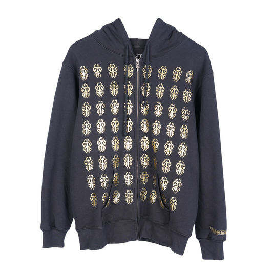 CHROME HEARTS VINTAGE GOLD DAGGER FLORAL ZIP UP