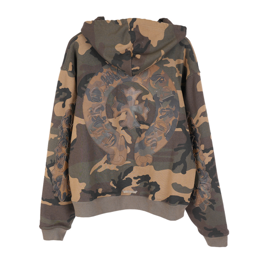 CHROME HEARTS CAMO LEATHER PATCH ZIP UP