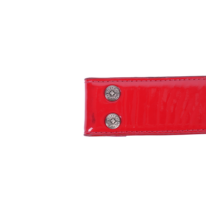 CHROME HEARTS RED PATENT LEATHER BELT STRAP