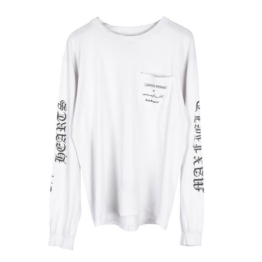 CHROME HEARTS WHITE VINTAGE MAXFIELD LONG SLEEVE VINE DAGGER T-SHIRT