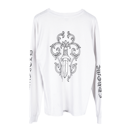 CHROME HEARTS WHITE VINTAGE MAXFIELD LONG SLEEVE VINE DAGGER T-SHIRT