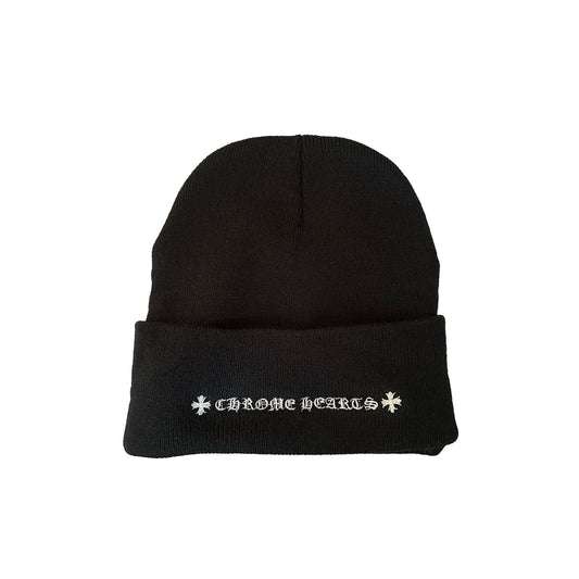 Chrome Hearts Leather Tongue Patch Rolling Stones Beanie