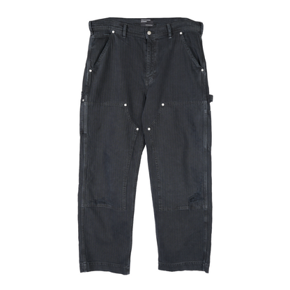 ENFANTS RICHES DÉPRIMÉS ERD BLACK HERRINGBONE THRASHED DOUBLEKNEE PANTS