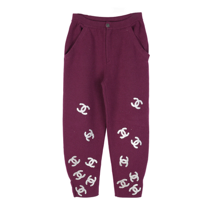 CHANEL GLITTER LOGO SWEATPANTS
