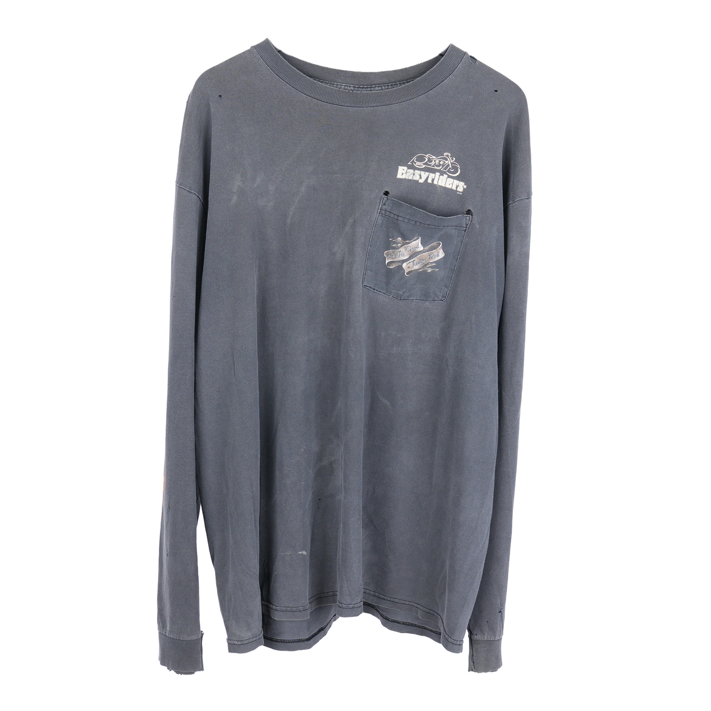 VINTAGE EASYRIDERS FADED FLAMES POCKET LONG SLEEVE TEE
