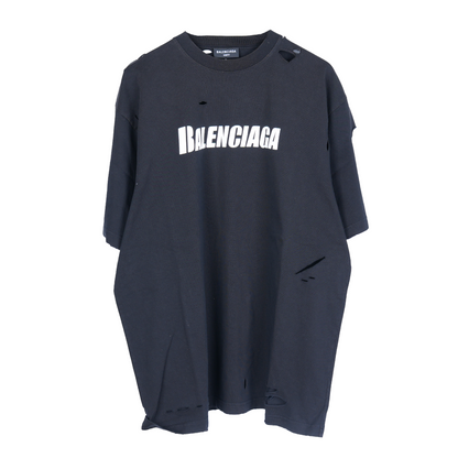 BALENCIAGA BLACK DESTROYED TEE