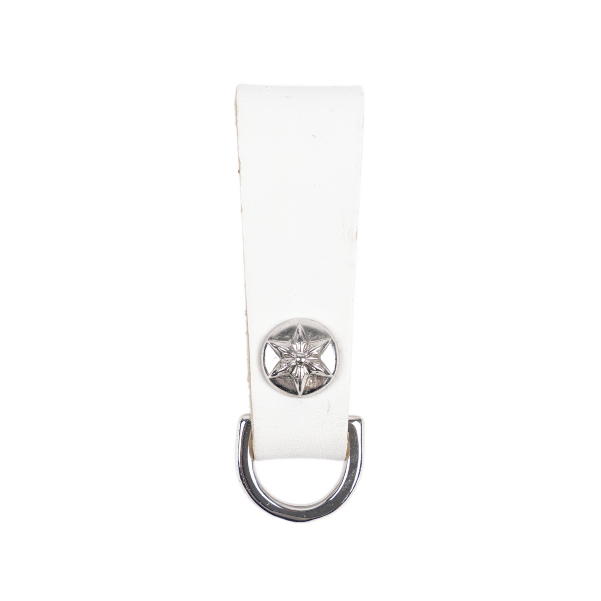 CHROME HEARTS WHITE LEATHER STAR BELT LOOP