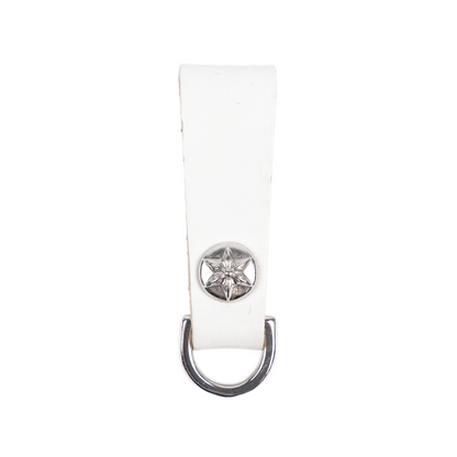 CHROME HEARTS WHITE LEATHER STAR BELT LOOP
