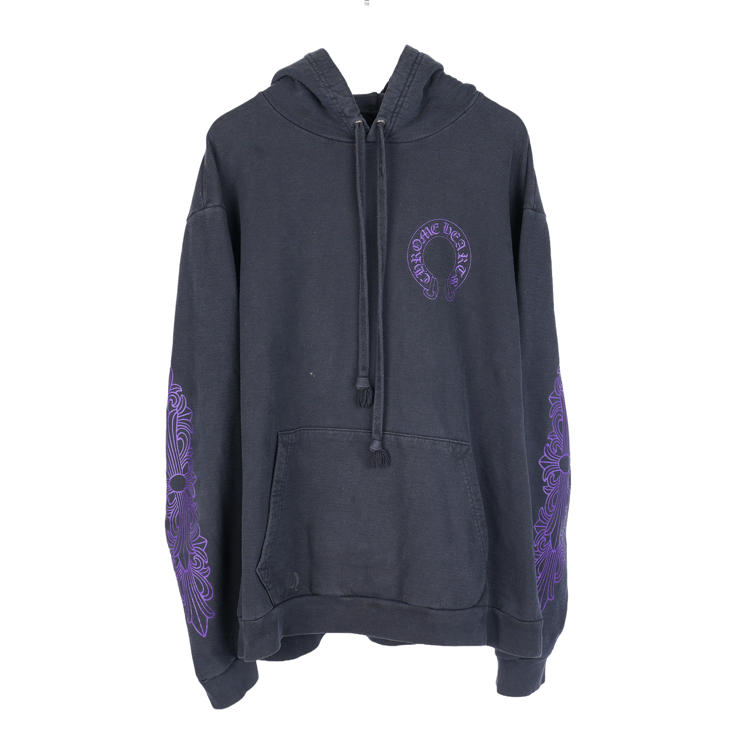 CHROME HEARTS FNF PURPLE LOGO FLEUR SLEEVE HOODIE
