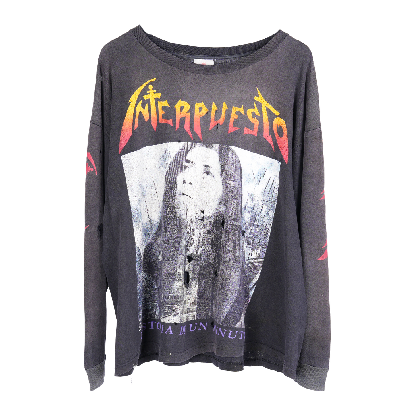 Vintage Interpuesto HISTORIA DE UN MINUTO LONG SLEEVE BAND T-SHIRT
