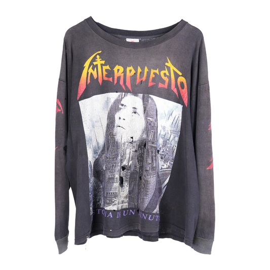Vintage Interpuesto HISTORIA DE UN MINUTO LONG SLEEVE BAND T-SHIRT