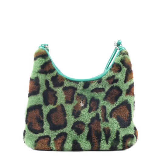 CHROME HEARTS GREEN LEOPARD PONY HAIR VIV BAG
