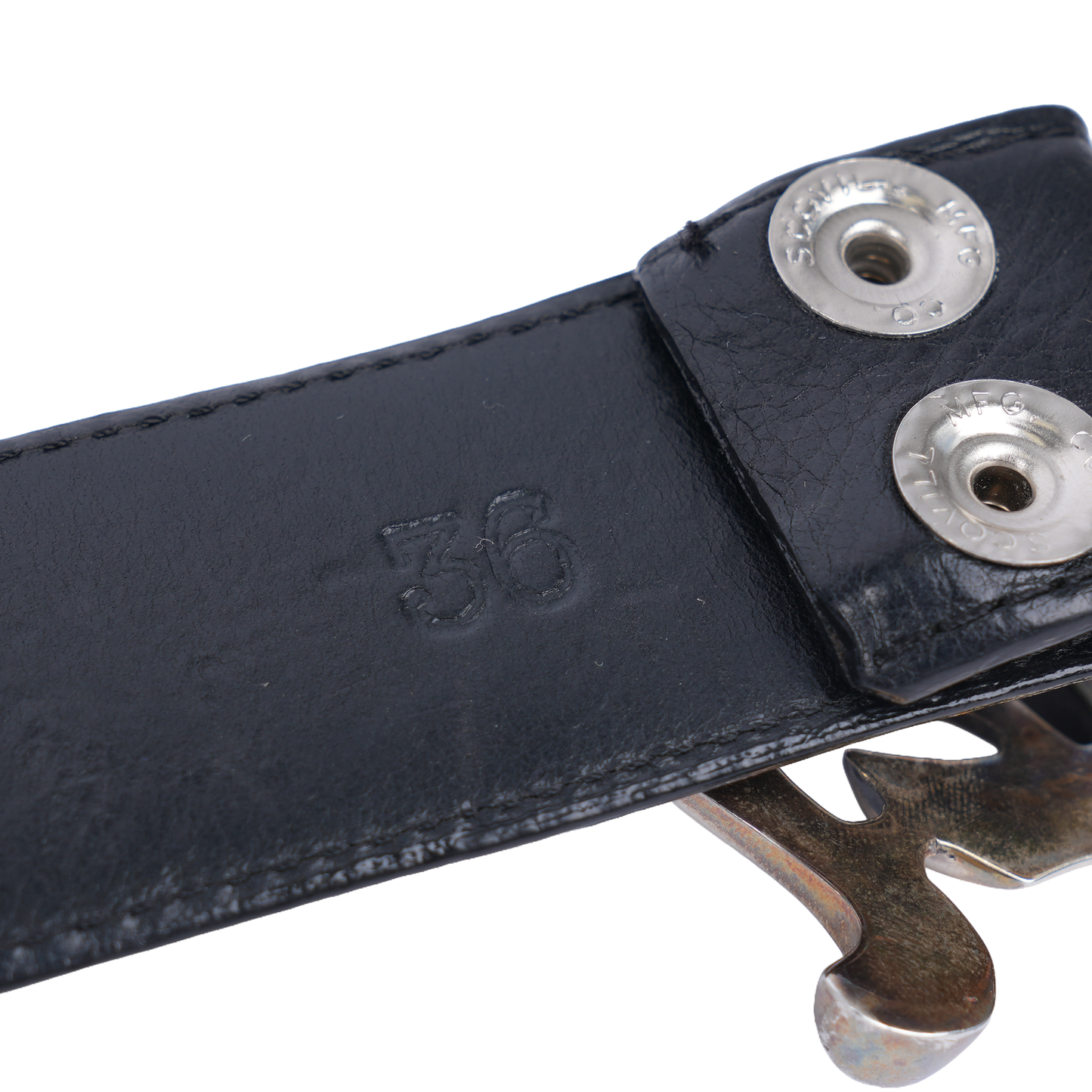 CHROME HEARTS CH LOGO BELT BLACK STUD STRAP