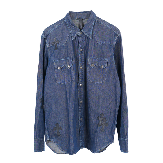 CHROME HEARTS LEVIS DENIM PATCH DARK BLUE JACKET