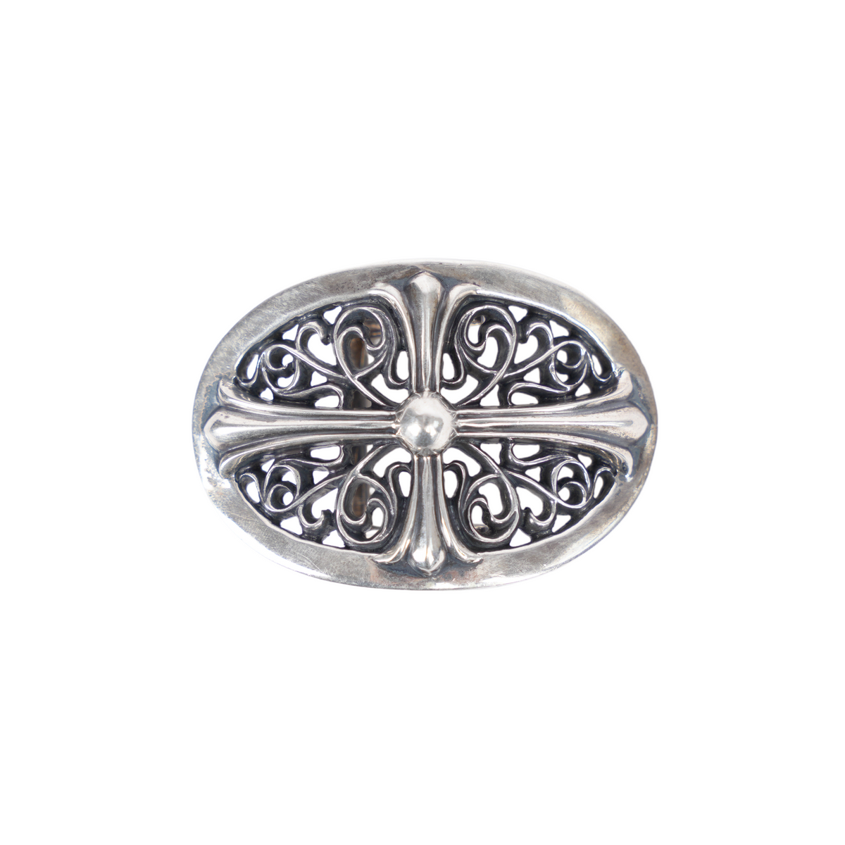 CHROME HEARTS 1 INCH OVAL CROSS BELT BUCKLE