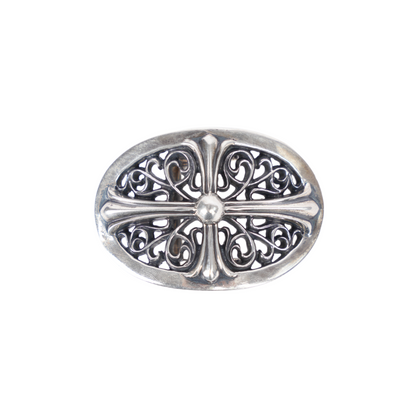 CHROME HEARTS 1 INCH OVAL CROSS BELT BUCKLE