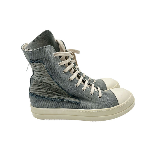 RICK OWENS DISTRESSED BLUE DENIM RAMONE DRKSHDW