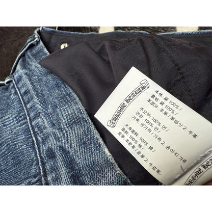 Chrome Hearts Black, White & Brown Patch blue Denim Jeans