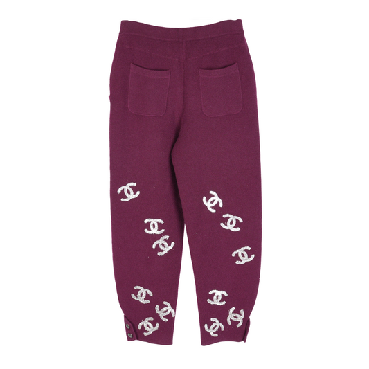 CHANEL GLITTER LOGO SWEATPANTS