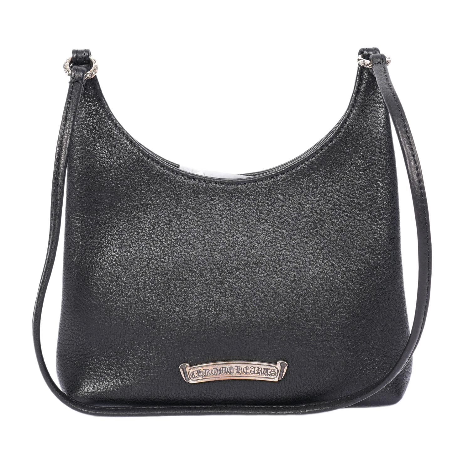 CHROME HEARTS BLACK LEATHER VIV DAGGER SHOULDER BAG