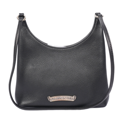 CHROME HEARTS BLACK LEATHER VIV DAGGER SHOULDER BAG